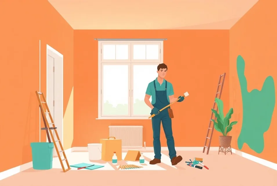 Intérieur rénové après travaux de peinture à Biarritz